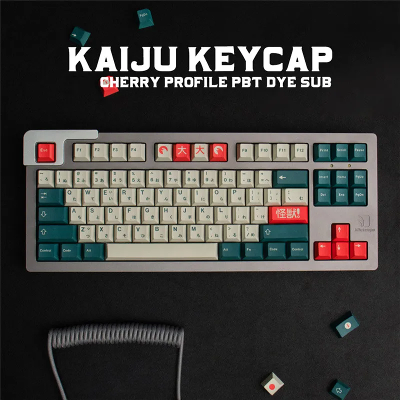 Kaiju keycap เชอร์รี่โปรไฟล์23/129คีย์ PBT วัสดุกระบวนการระเหิดสำหรับ GH60 GK61 GK64 84 87 96 104คีย์บอร์ดเชิงกล