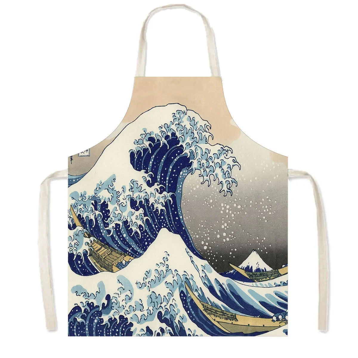 Mona Lisa Da Vinci Art Oil Painting Kitchen Aprons Women Men Home Cleaning Clothing Linen Pinafore Chef Waiter Cooking Apron