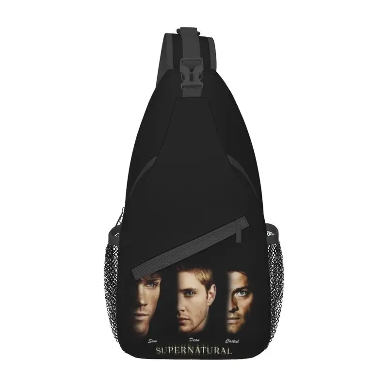 Mochila cruzada Supernatural para hombre, y pecho bolso de hombro, a la moda, con tirantes para TV, Dean Sam Castiel, firmas, para viajar