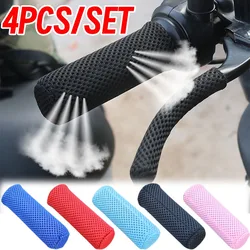 4PCS Motorcycle Handle Cover Ice Silk Sunscreen Anti Slip Breathable Universal Summer  Electric Tricycle Elastic Handle Cover