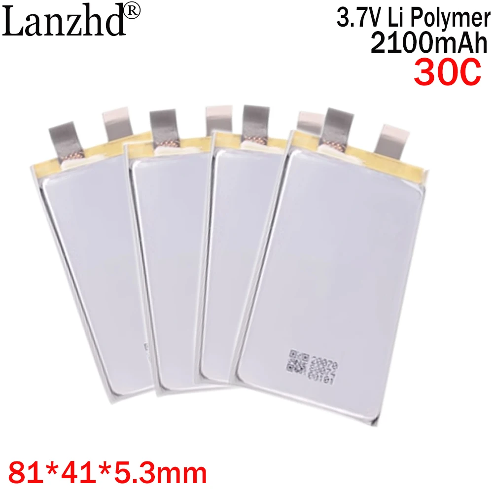 3.7V Li polymer High ratio 30C battery DIY 2S 3S 4S  For vehicle or ship lithium Battery assembly 534181 2100mAh