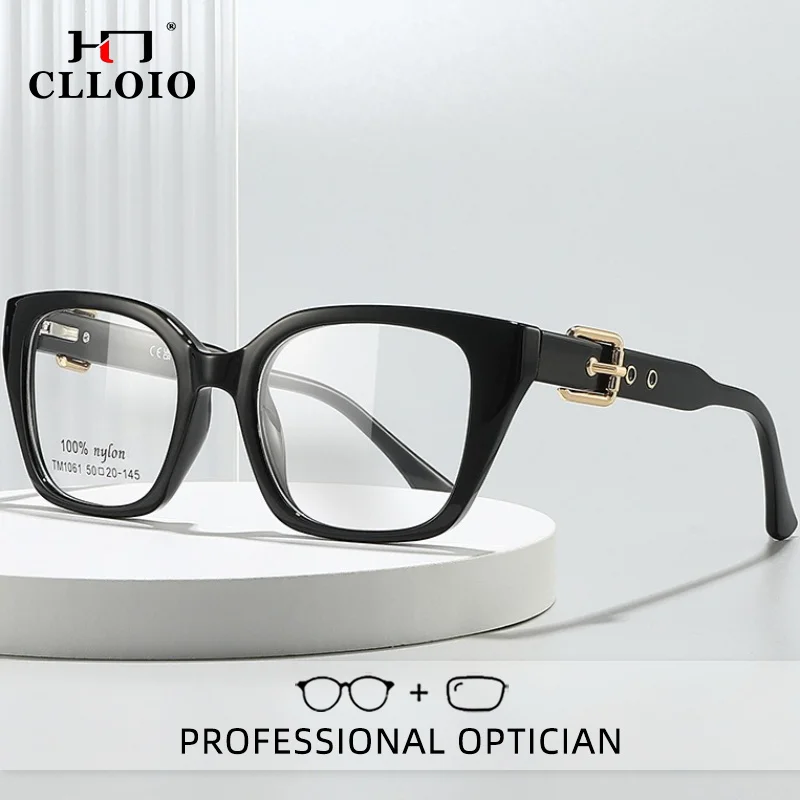 

CLLOIO Trendy Currents Durable Blue Light Blocking Women Myopia Glasses TR90 Butterfly Progressive Prescription Reading Glasses