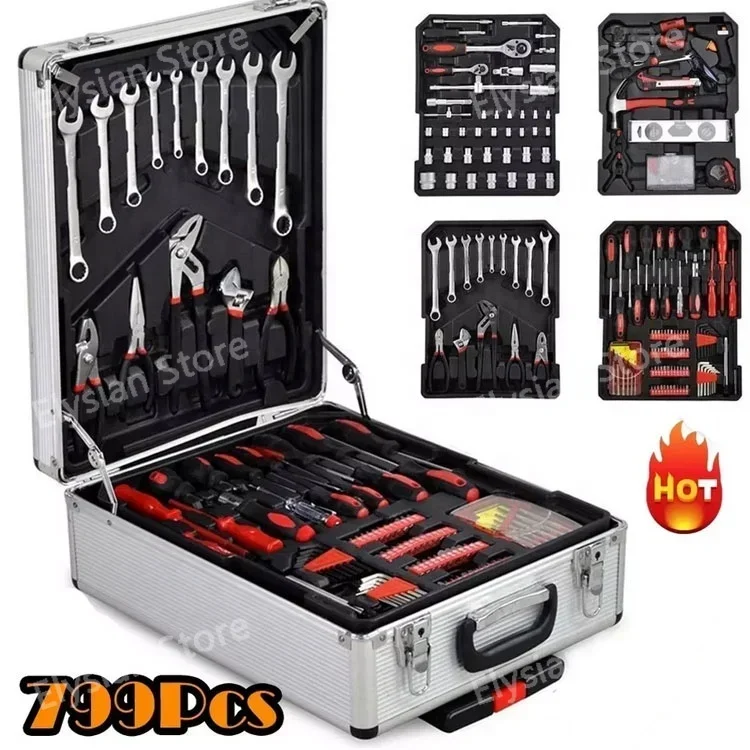 Portable Professional 799/46pcs Chrome Vanadium Home Garage Repair Hand Tool    Box Set