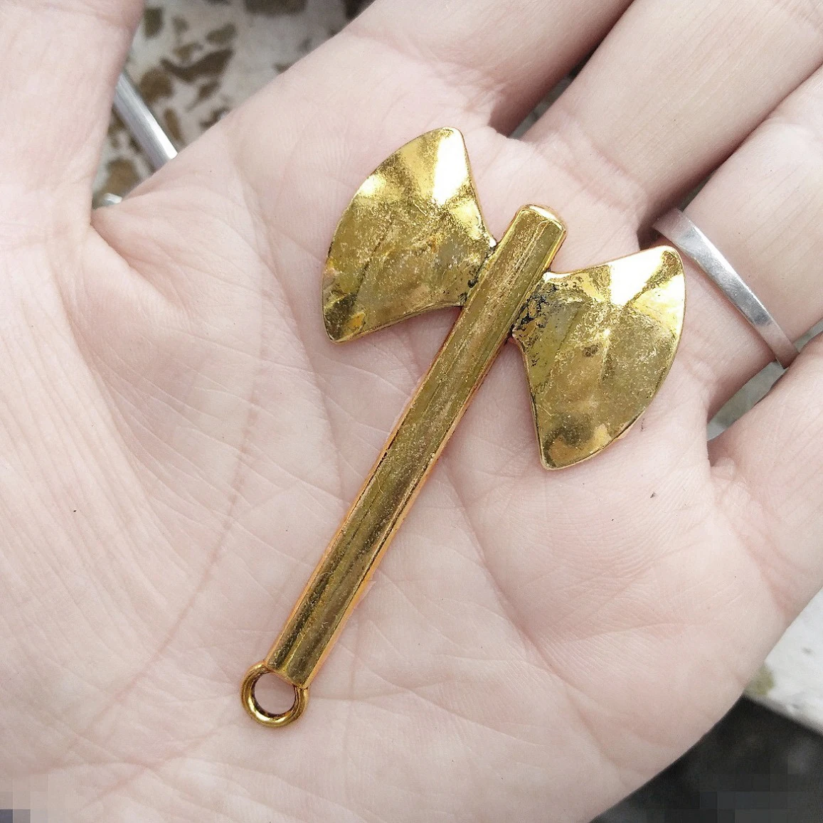 5pcs/lot Large Charms For Making Jewelry Hanging Pendant Tool Axe Silver Gold DIY Material Metal Handicraft Accessories Supplies - view 4