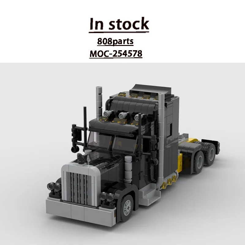 

MOC-254578 New Military Cargo Semi-Trailer Truck Building Block Model 808 Parts Boys' Children's Birthday and New Year Toy Gift