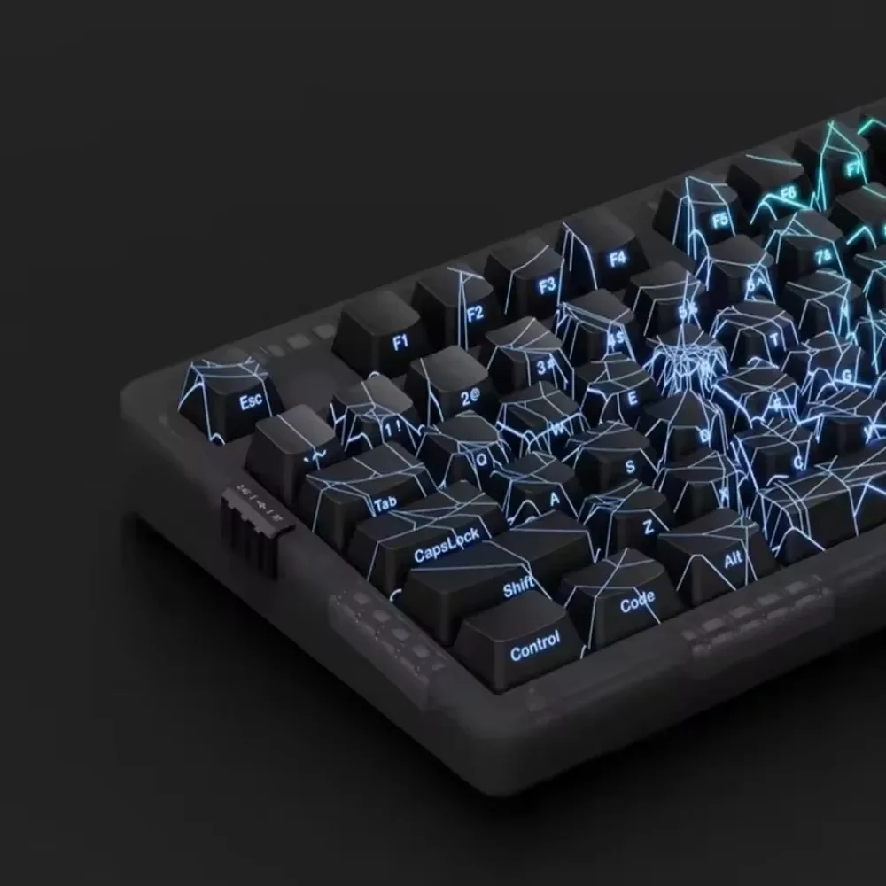 Spider Web Mechanical Keyboard ZH980 3-mode Wired Wireless 2.4G Bluetooth Gaming Keyboards Custom RGB Hot Swap for Office PC