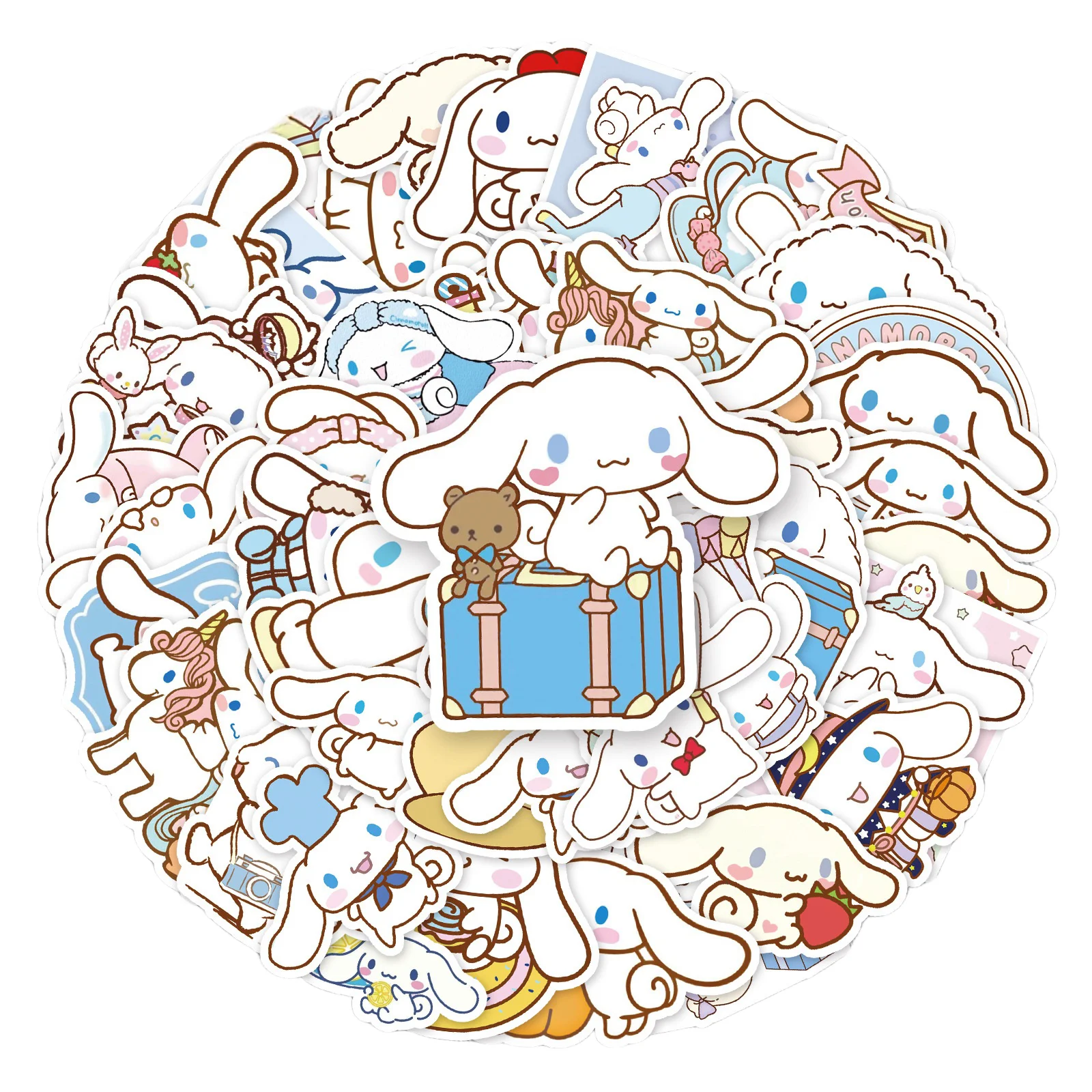 50pcs Cinnamoroll Sticker Calico Critters Cute  Cartoon Phone Case Waterproof Anime Decoration Sanrio Kawaii Stickers