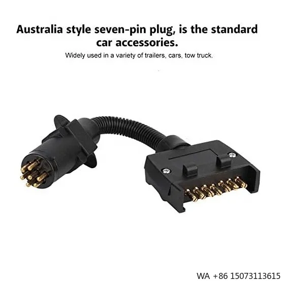 Australian Style 7-Pin Flat to Round 7-Way Trailer Adapter Converter for Trailer Accessories
