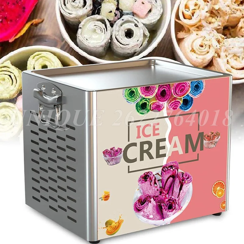 

Commercial Electric Fried Yogurt Pan Electric Frying Ice Cream Machine Stainless Steel DIY Juice Ice Cream Rolls Maker for Home