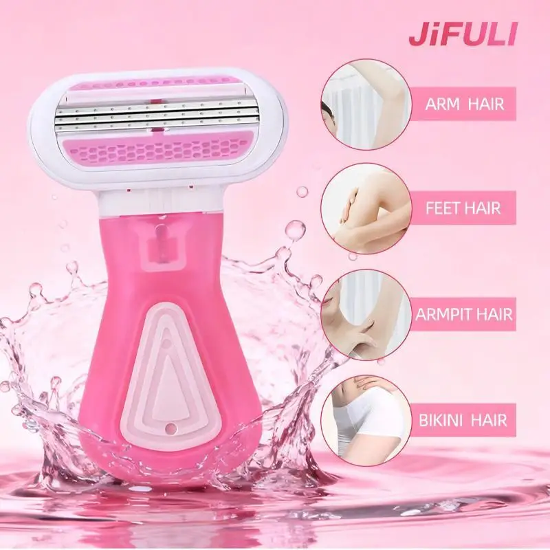 Portable Women Razor For Travel Face Leg Bikini Body Hair Shaving With Protective Net Blade Lady Manual Shaver Set
