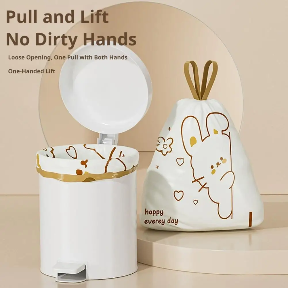 Drawstring Trash Bags Heavy Duty Garbage Can Liners Thick Plastic Leakproof Rubbish Waste Bin Sacks Kitchen Bathroom Office