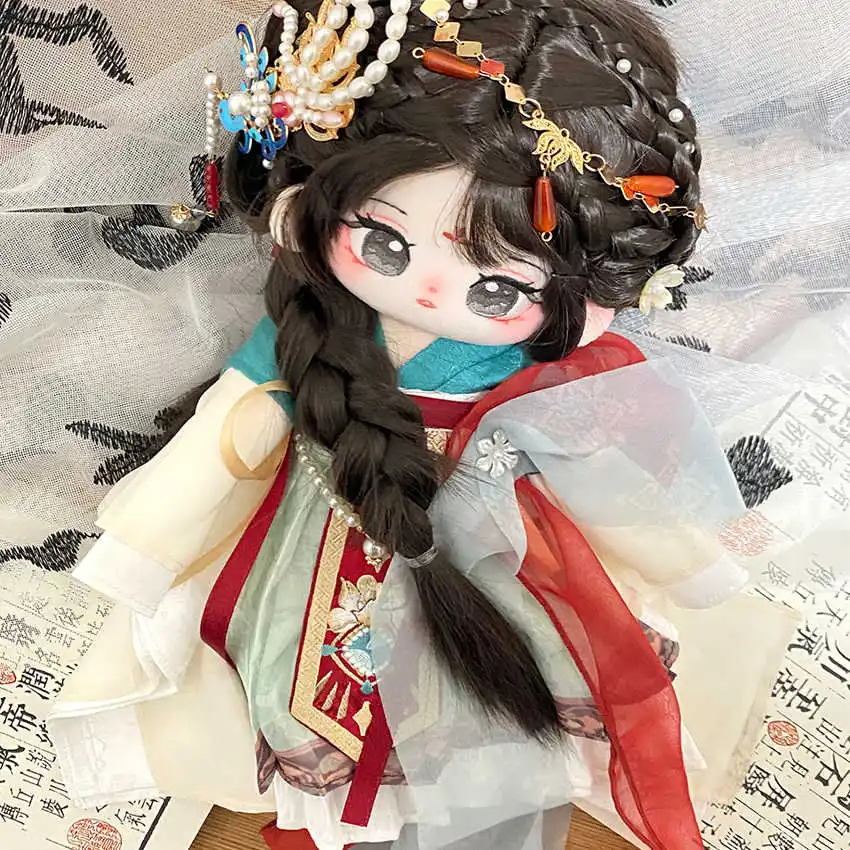 25cm 30cm Ubranka dla lalek Wróżka Księżniczka Dziewczyna Starożytna Hanfu Spinka do włosów Sukienka Spódnica Garnitur Wypchane pluszaki Akcesoria dla lalek Anime Zabawka Ki