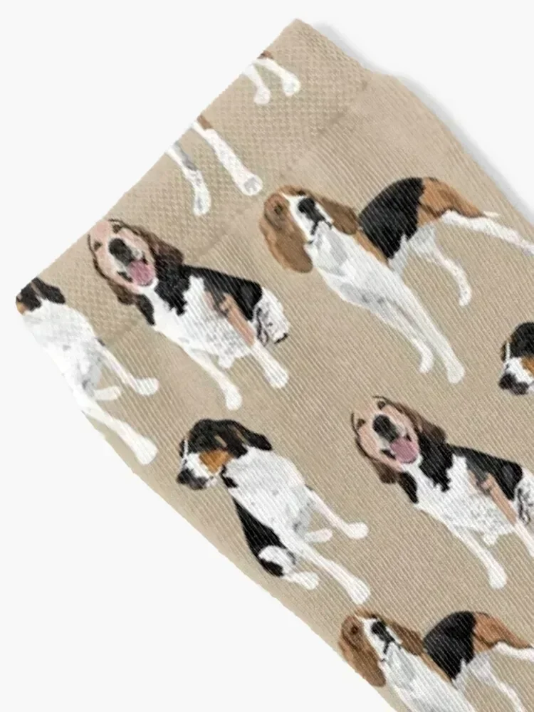 Treeing Walker Coonhound on Tan Socks Hiking boots anti-slip Sports football Socks Man Women's