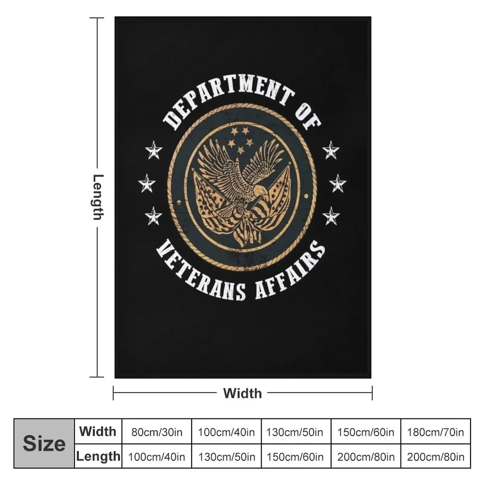 Department of Veterans Affairs - US Flag Throw Blanket couch cozy soft plush fuzzy picnic outdoor blanket