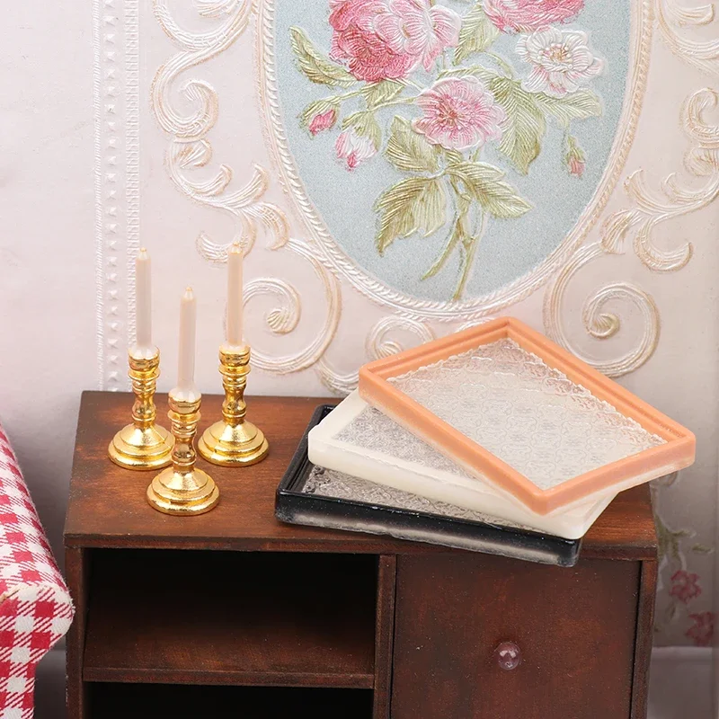 Miniature Dollhouse Simulation Candle Tray; 1/12 Furniture Toy for Doll House Living Decor