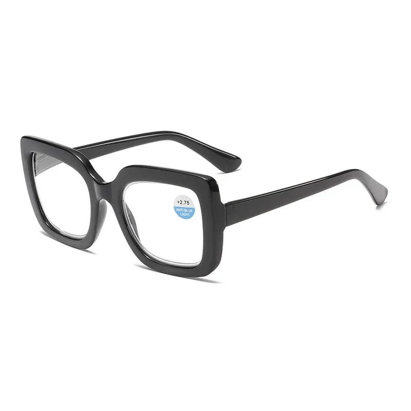 Blue Light Blocking Readers with Spring Hinge Retro Oversized Reading Glasses for Women High-definition Eyewear Diopter +1~+4