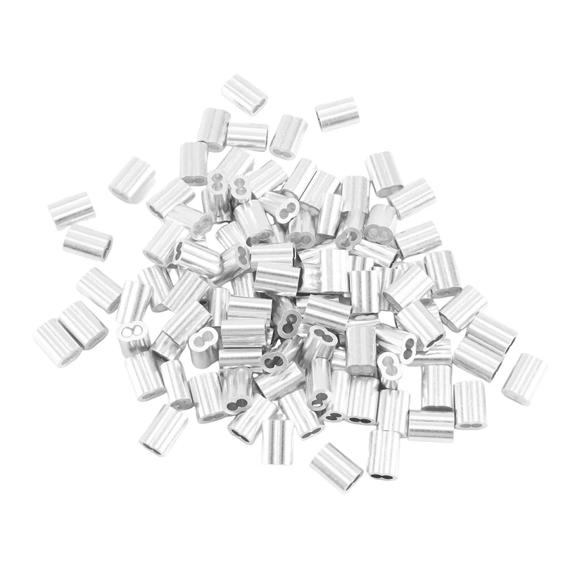 AA63 HOT 100 pezzi manicotto ad anello di crimpatura in alluminio per fune metallica e cavo da 3 mm di diametro