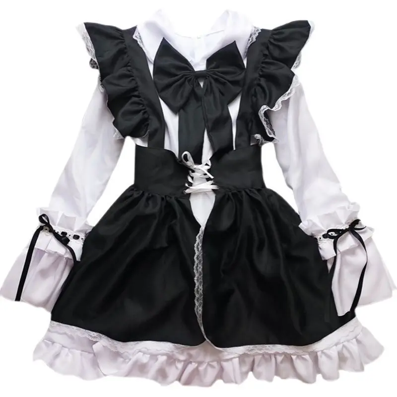 Lolita Chemise COSPLAY บทบาทเล่นเครื่องแต่งกายสําหรับ PARTY Club STAGE เครื่องแต่งกายผูกโบว์ Ball Gowns Waitress Uniform PLUS