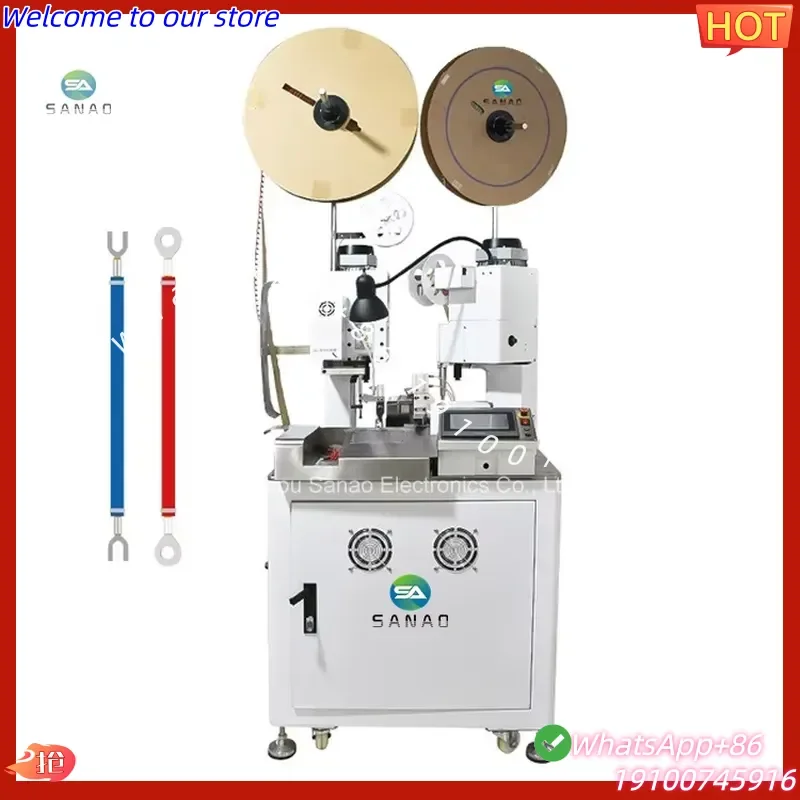 2026Hot Factory Sell Full Automatic 2 Ends Terminal Crimping Machine Double Ends Wire Jst Terminals Crimping Machine