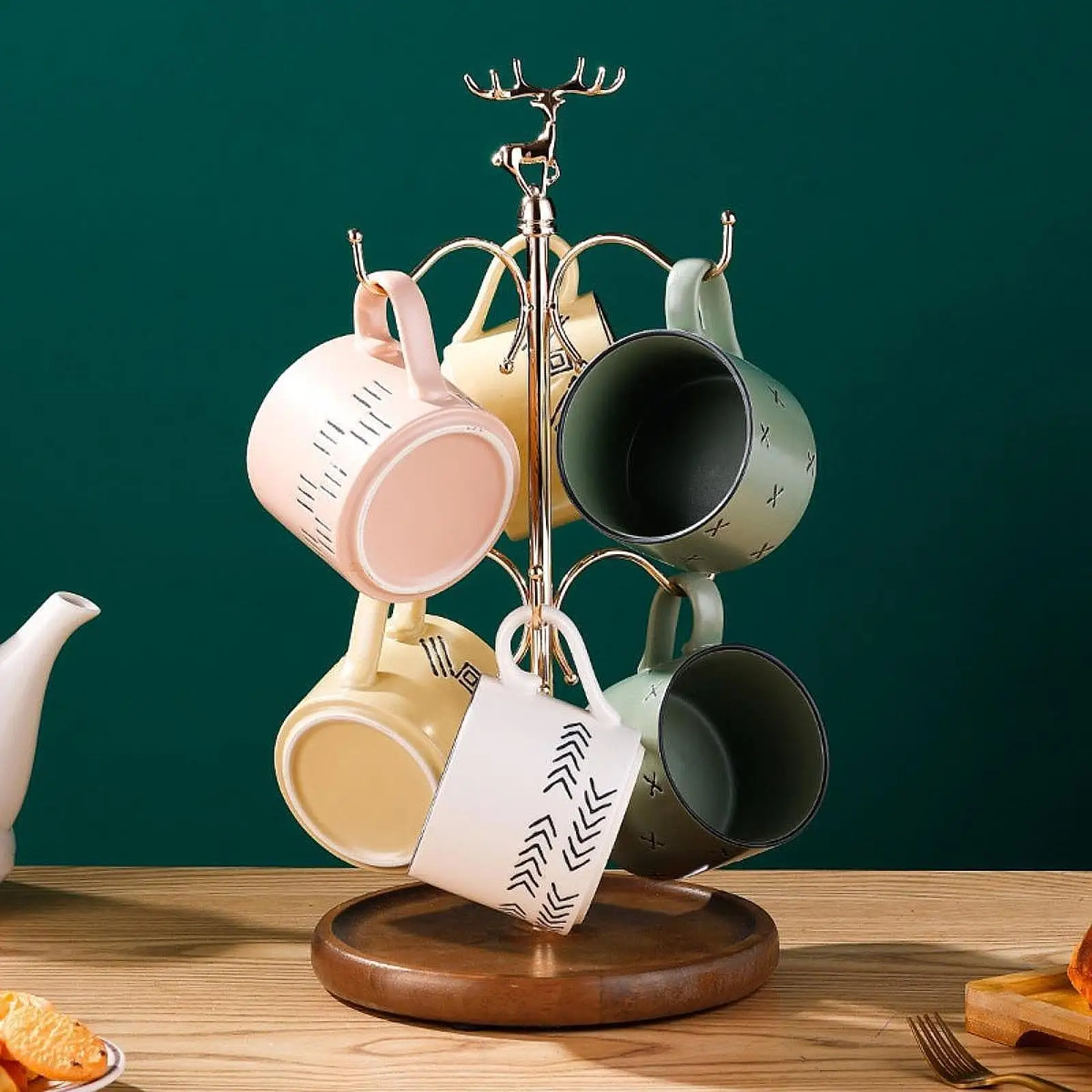 

Coffee Cup Holder Home Decoration Water Cup Drying Stand 6 Cup Rack Multiuse for Countertop Living Room Restaurant Office Home