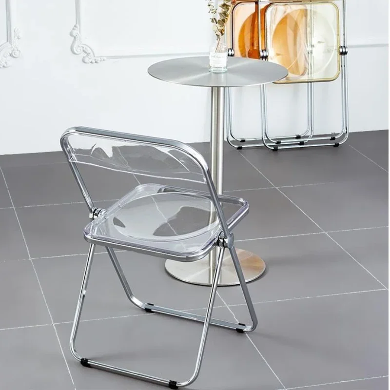 Internet celebrity transparent acrylic external table and chair combination tavern dance training chair milk tea shop stainless