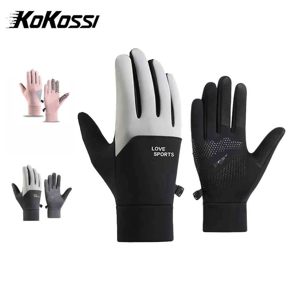 KoKossi Unisex Winter Gloves, Thickened Full‑Finger Waterproof Touch Screen Gloves, Cold‑Resistant for Outdoor Cycling Skiing