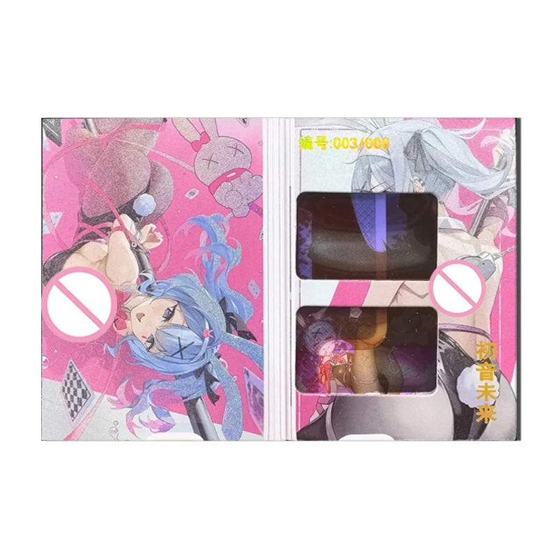 Goddess Story Hatsune Miku Black Magician Girl albedo DIY homemade bi-fold film card boy Toy collection Birthday Christmas gift