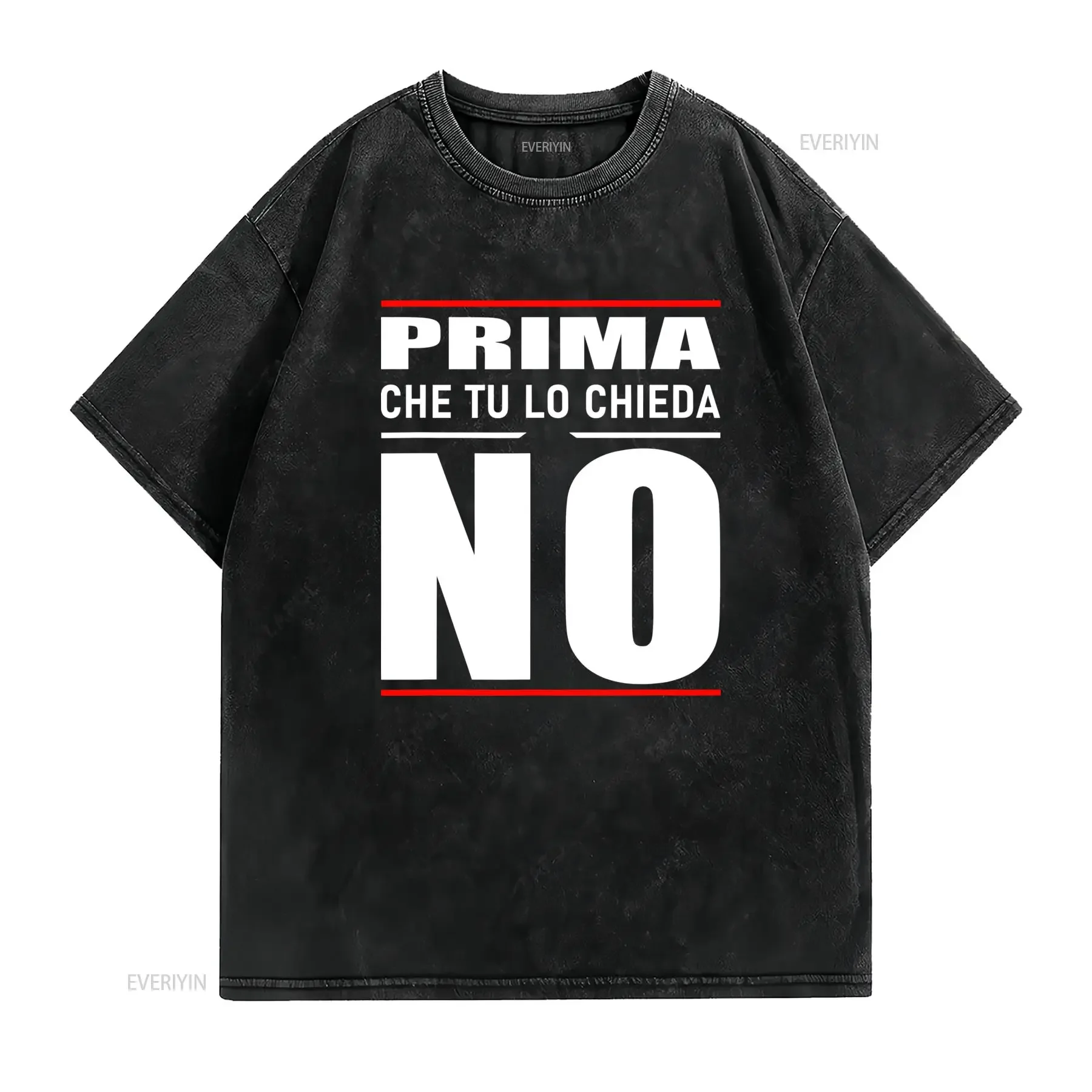 Chiedi Prima Poi Rispondi Maglietta Uomo con Stampa Divertente Stile Casual Perfetto per Tutte le Stagioni vintage Washed