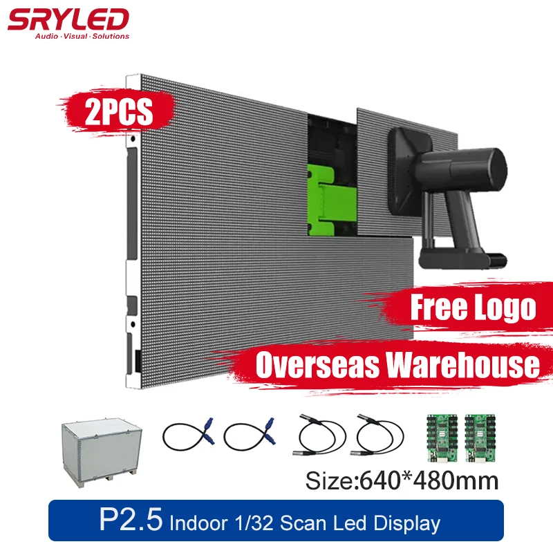 SRYLED Free Logo Indoor Rental LED Screen P2.5 640×480mm RGB Full Color Easy Assemble Event Stage Background Led Video Wall