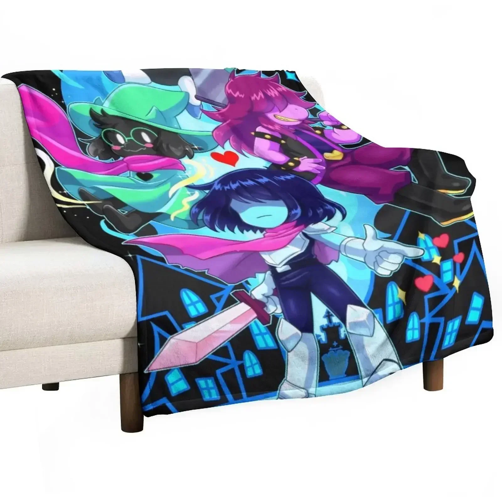 

New Love Delta Rune Sparkling Throw Blanket Durable Warm Blanket for Daily Home Use