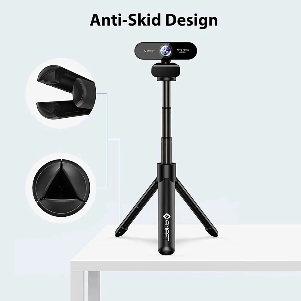 EMEET Portable Tripod for Desktop/Tabletop Webcam Professional Mirrorless Cameras Mini Tripod for Most Web Camera/Phones/GoPros