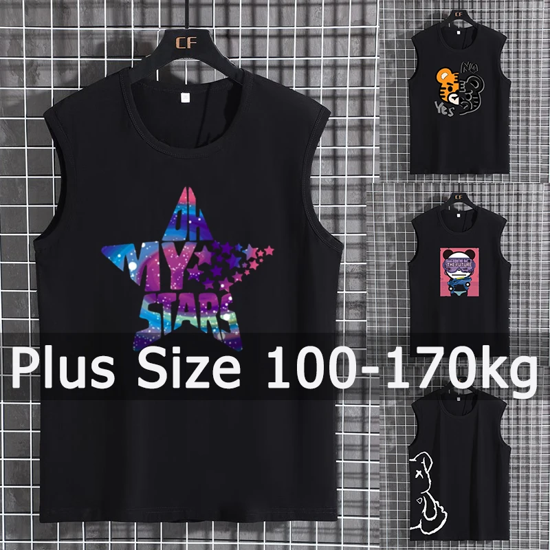 

Женские майки больших размеров, жилет 9XL, 10XL, 12XL, 100-170 кг, летняя футболка без рукавов, футболки большого размера из 100% хлопка, одежда больших размеров