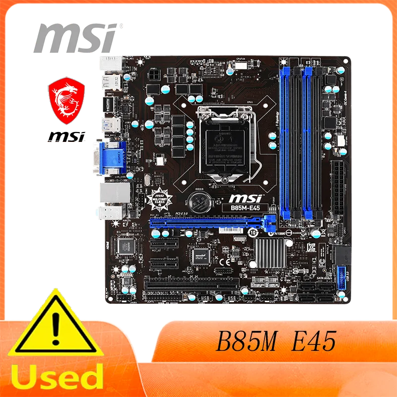 

Материнская плата MSI B85M-E45, 32 ГБ, HDMI, LGA 1150 DDR3, материнская плата Micro ATX B85