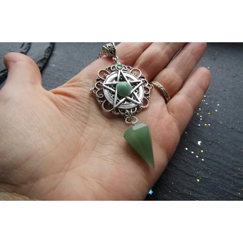 White Purple or Green Witch Necklace, Pagan Necklace, Witch Necklace, Wicca Necklace, Pentacle Jewelry, Pagan, Wicca, Pentagram