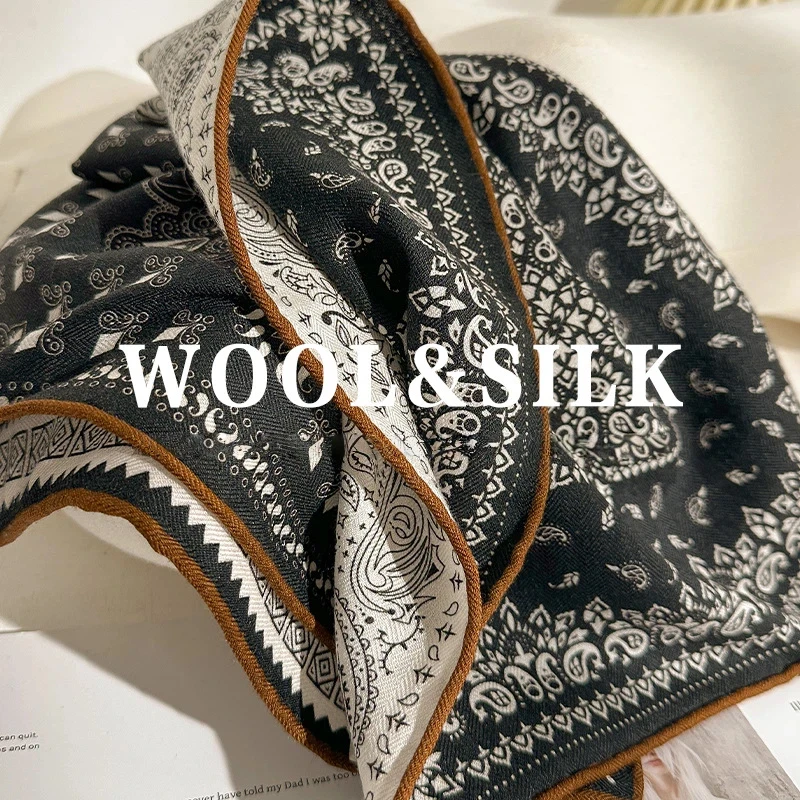 Wool Scarf Men - 2026 Зимний роскошный дизайнерский шарф для