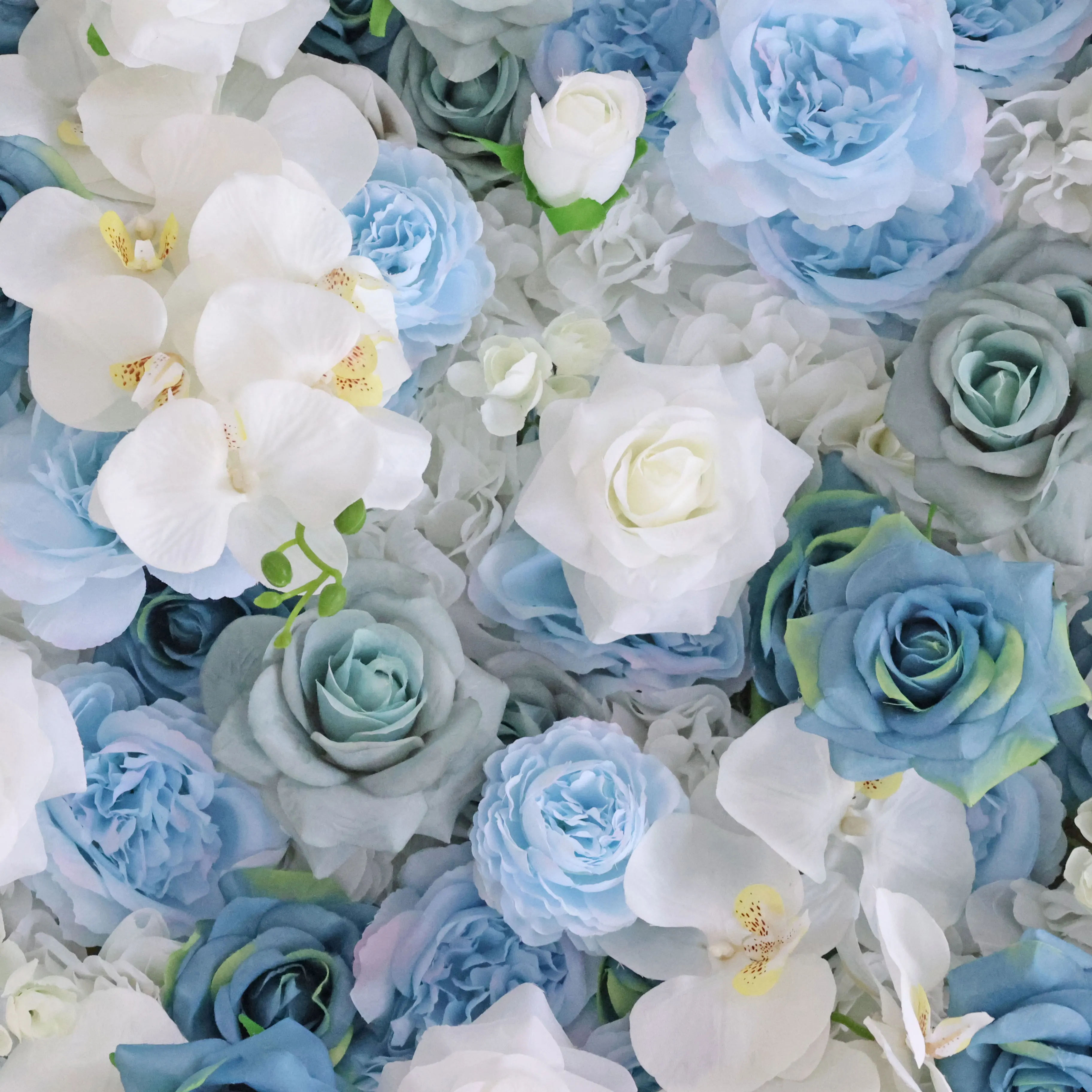 YuLiFlower Hot sale ocean blue flower wall panel artificial rose wall for wedding party Wedding  Furniture Decoration