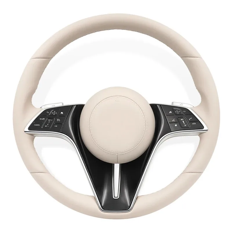 

For Mercedes-Benz W167 W177 W204 W205 W206 W212 W213 W222 W223 W253 W463 W464 GLC GLE GLS C63 Beige Napa Leather Steering Wheel