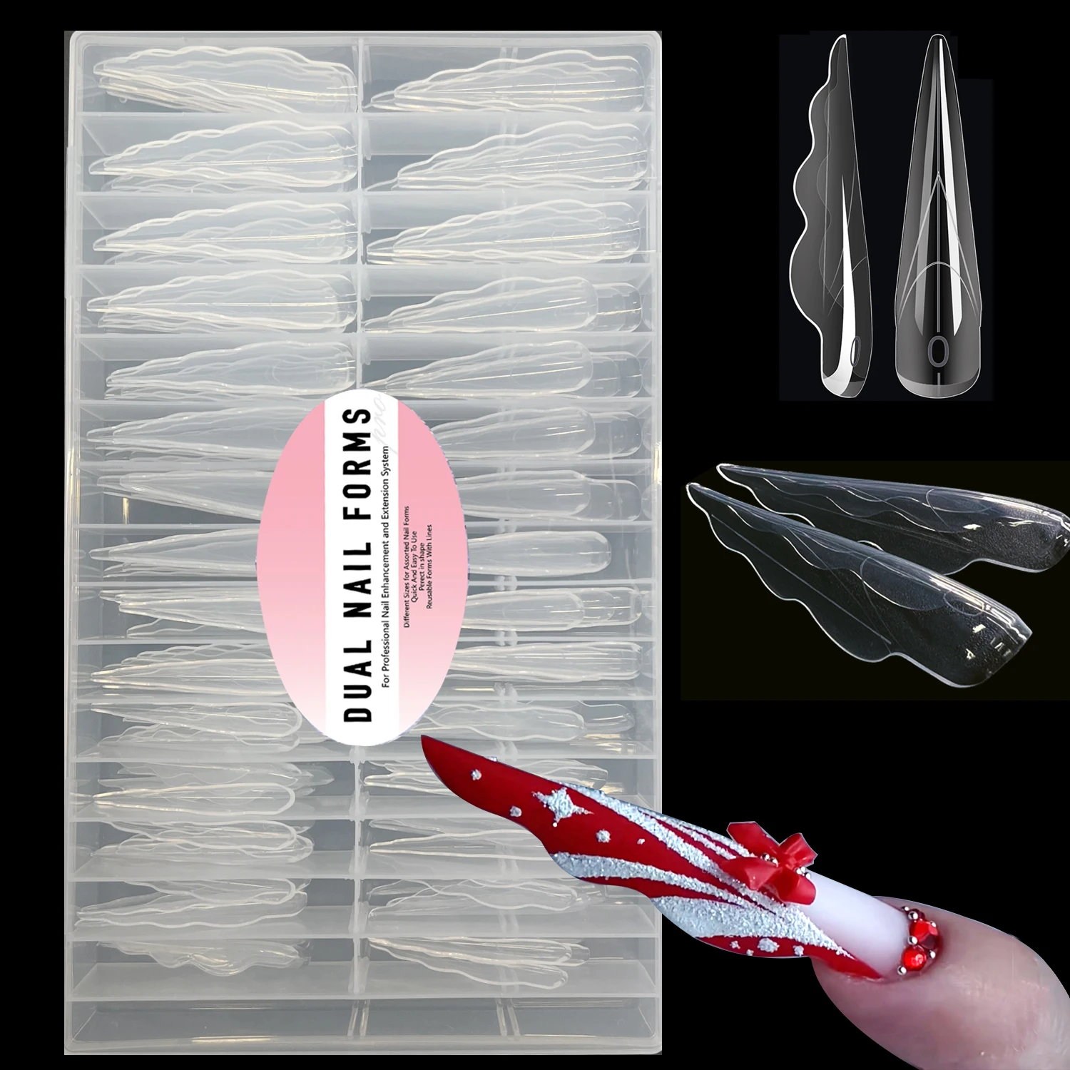 140/150 قطعة اضافية طويلة فراشة الجناح الأشكال الذكية ل الشتاء الأظافر أظافر صناعية نصائح UV هلام قالب وصلات لإطالة الأظافر أشكال علوية #1