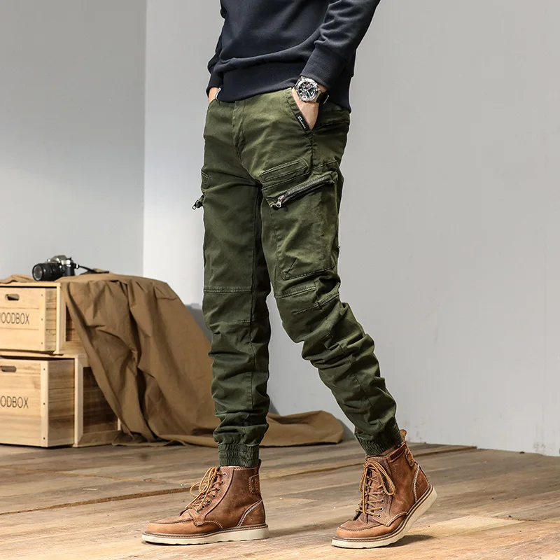 CAAYU Joggers Cargo Pants Men Casual Hiphop Multi-Pocket Male Trousers Sweatpants Streetwear Techwear Tactical Track Khaki Pants