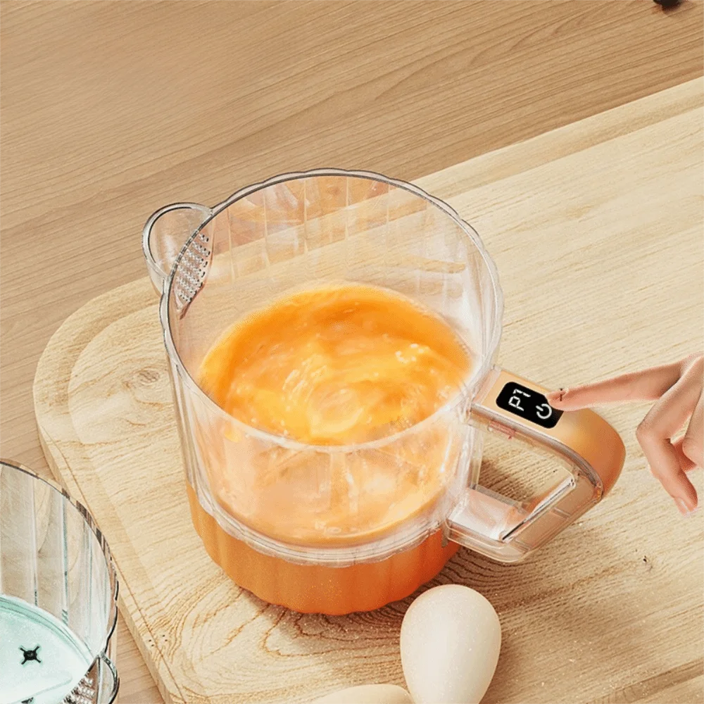 

Handheld Electric Egg Mixer Large Capacity Filter Design Egg Whisking Machine LCD Display Automatic Cleaning Egg Stirrer Flour