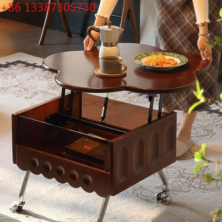 

Французский ретро-столик для гостиной в форме лепестка, передвижной, подъемный, в средневековом стиле