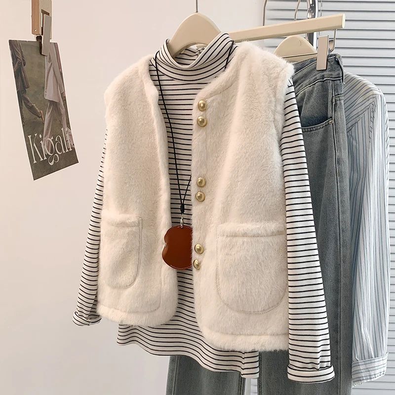 

Свободный легкий теплый жилет большого размера, осенне-зимний новый Sle, модная верхняя одежда с плечами, полиэфирное волокно