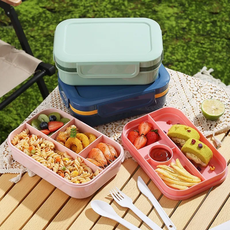 

2L Large Capacity Sealed Bento Lunch Box Portable Lunch Box for Students Office Workers Microwave Safe Tableware Set Meal Prep