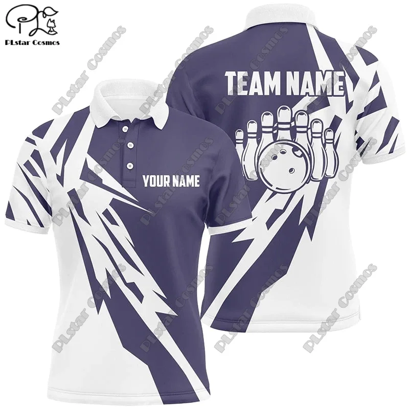 New personalized bowling team shirt 3D printed bowling pattern POLO shirt T-shirt unisex gift casual team  sports series  X-3