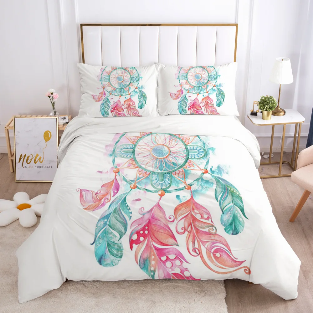 2/3pcs bedding set Digital Print Comfortable Duvet Cover for Home Bedroom Decoration, 1 Duvet Cover and 2pillowcase with Zippers