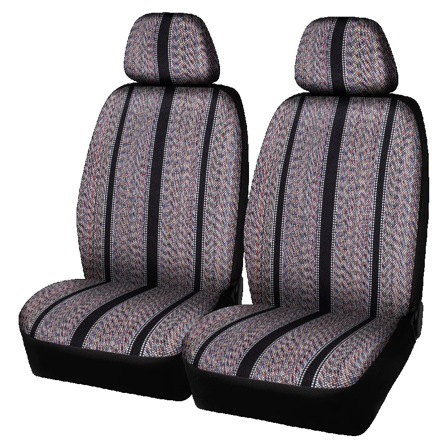 

2PC Truck Seat Cover Saddle Blanket, Woven Polyester Brown - Universal Fit