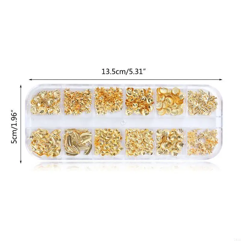 781E 12 Lưới/hộp hỗn hợp Golden Ocean Metal Charm Filler