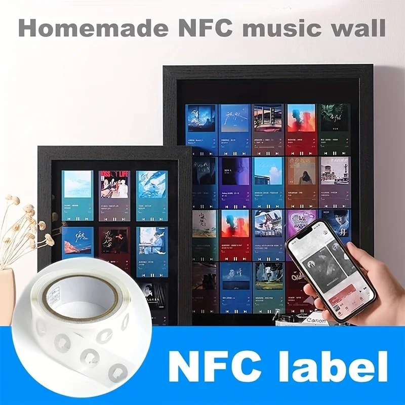 20Pcs High Capacity NTAG215 NFC Stickers Clear Label, Adhesive Rewritable Tags for All NFC-Enabled Mobile Phones & Devices