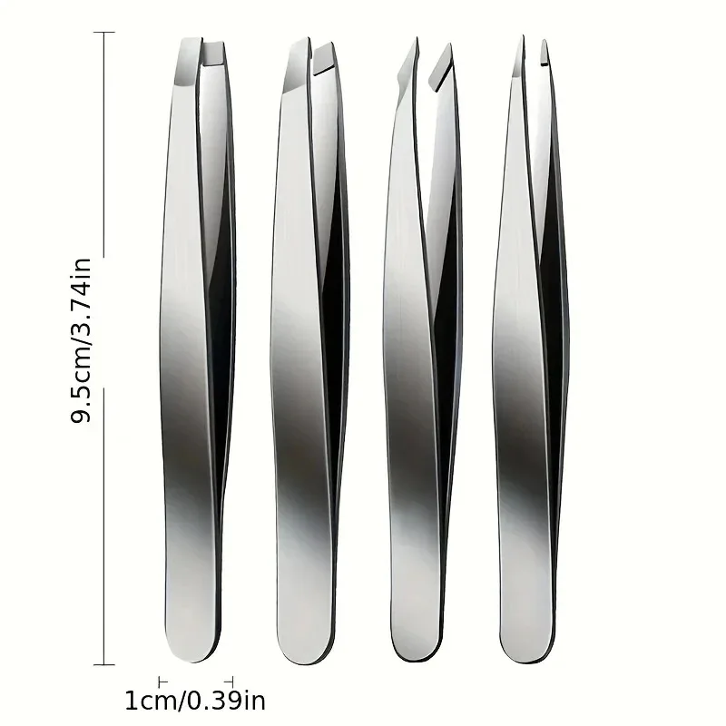 2/4pcs Professional Stainless Steel Tweezers Set Perfect For Eyebrow Hair Removal Splinter Very Effortless and Relaxed to Remove
