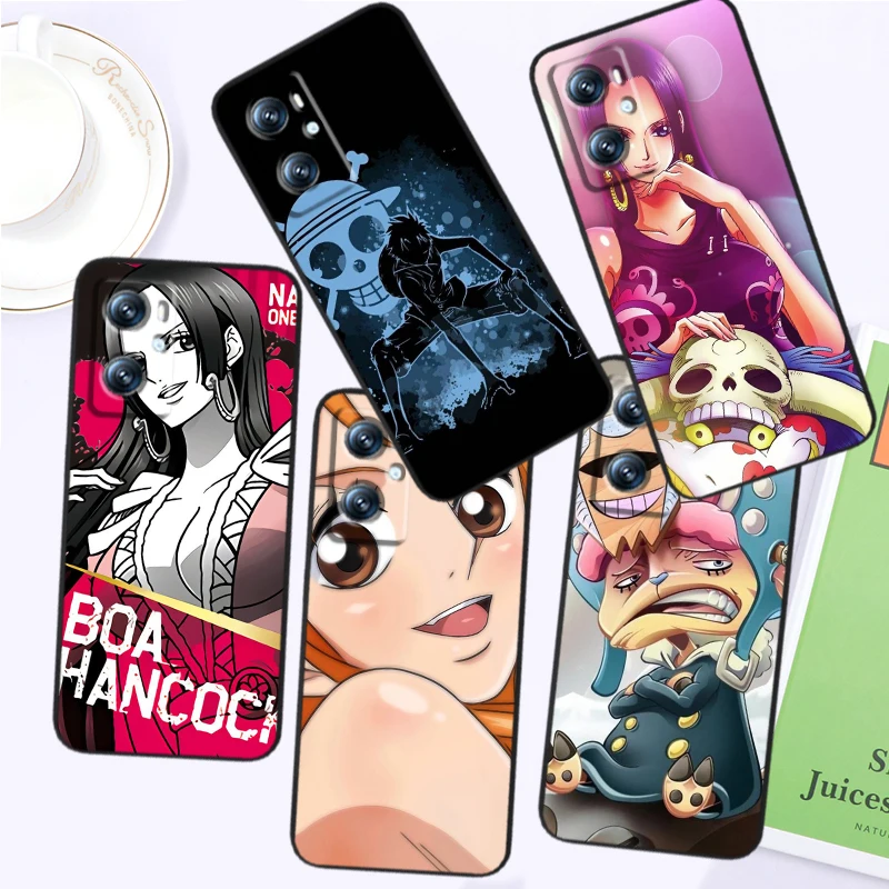 Japanese One Piece Anime For OPPO Find X6 X5 X3 A54S A5 A94 A16 A53S A57 A74 A72 A98 A78 A96 A9 5G Black Cover Phone Case